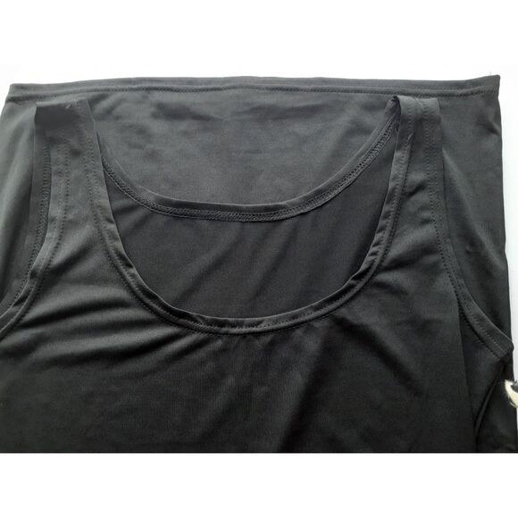 Women's Solid Black Jersey Satin Sleeveless Tank Maxi Dress Small EUC - Picture 5 of 10